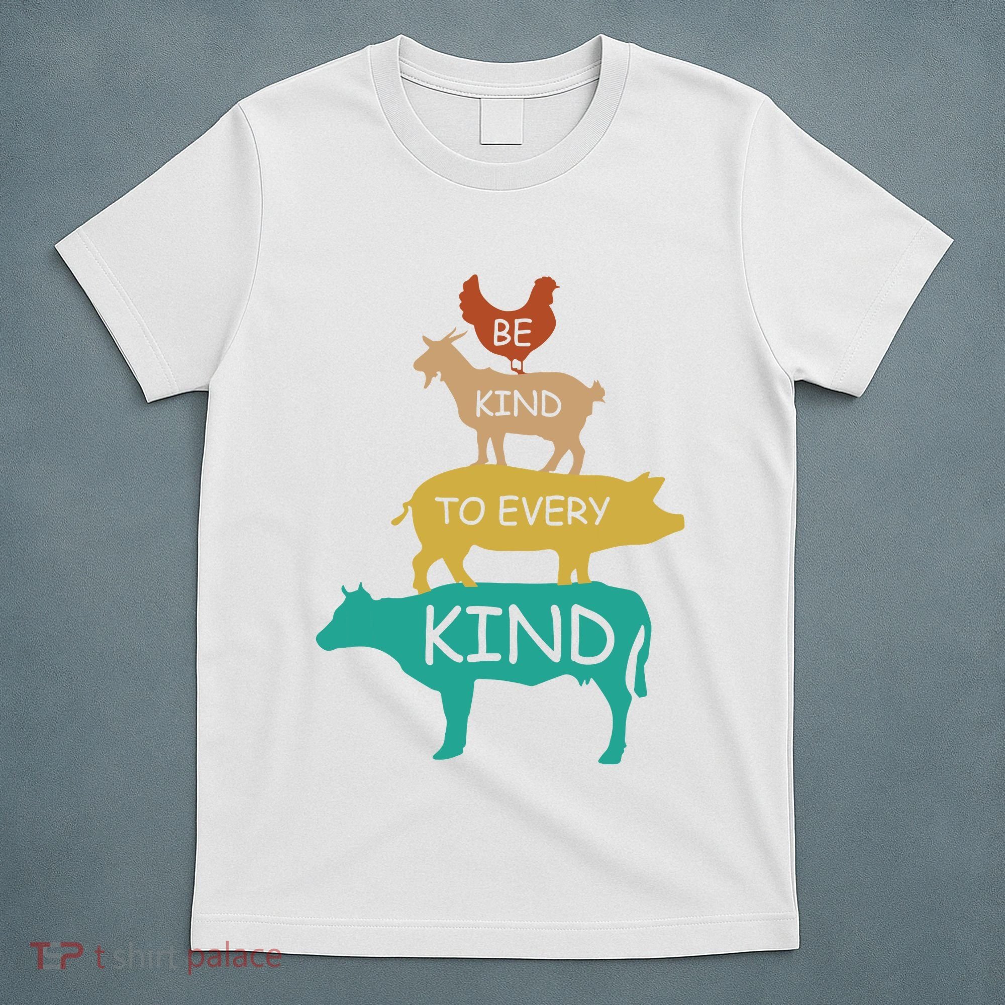 Be Kind To Every Kind Retro Vintage Funny Vegetarian Vegan T-Shirt