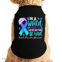 Be Kind Teal Purple Ribbon Suicide Prevention Awareness Doggie Tank thumb 0
