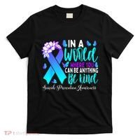 Be Kind Teal Purple Ribbon Suicide Prevention Awareness T-Shirt thumb 0
