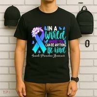 Be Kind Teal Purple Ribbon Suicide Prevention Awareness T-Shirt thumb 6