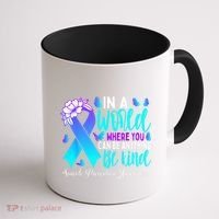 Be Kind Teal Purple Ribbon Suicide Prevention Awareness Coffee Mug thumb 1