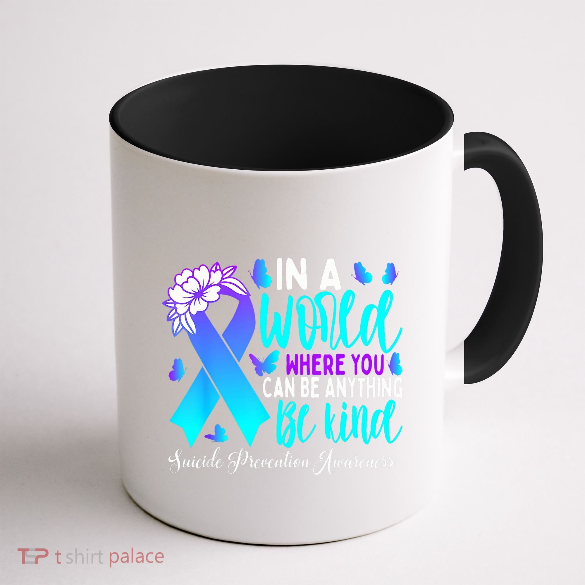 Be Kind Teal Purple Ribbon Suicide Prevention Awareness Coffee Mug