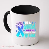 Be Kind Teal Purple Ribbon Suicide Prevention Awareness Coffee Mug thumb 0