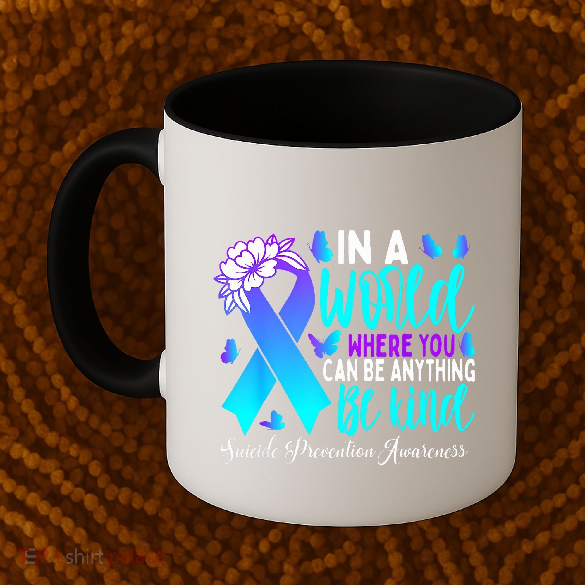 Be Kind Teal Purple Ribbon Suicide Prevention Awareness Coffee Mug
