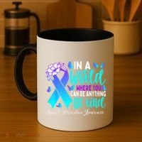 Be Kind Teal Purple Ribbon Suicide Prevention Awareness Coffee Mug thumb 4