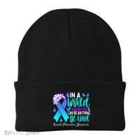 Be Kind Teal Purple Ribbon Suicide Prevention Awareness Beanie thumb 0