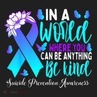 Be Kind Teal Purple Ribbon Suicide Prevention Awareness Beanie thumb 2