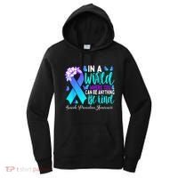 Be Kind Teal Purple Ribbon Suicide Prevention Awareness Women's Hoodie thumb 0