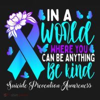 Be Kind Teal Purple Ribbon Suicide Prevention Awareness Women's Hoodie thumb 2