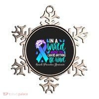 Be Kind Teal Purple Ribbon Suicide Prevention Awareness Ornament thumb 0