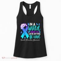 Be Kind Teal Purple Ribbon Suicide Prevention Awareness Women's Tank Top thumb 0