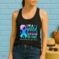 Be Kind Teal Purple Ribbon Suicide Prevention Awareness Women's Tank Top thumb 2