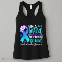 Be Kind Teal Purple Ribbon Suicide Prevention Awareness Women's Tank Top thumb 3