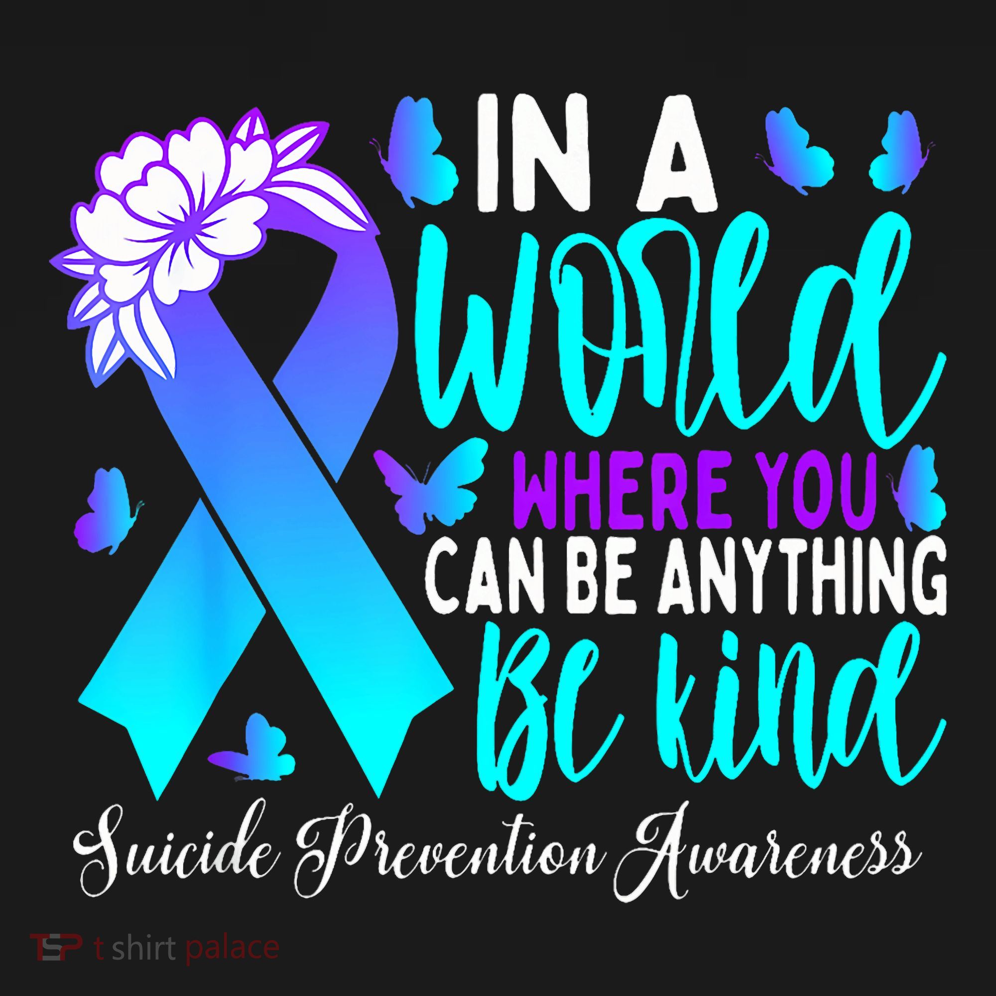 Be Kind Teal Purple Ribbon Suicide Prevention Awareness Women's Tank Top