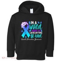 Be Kind Teal Purple Ribbon Suicide Prevention Awareness Toddler Hoodie thumb 0