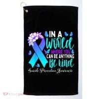 Be Kind Teal Purple Ribbon Suicide Prevention Awareness Golf Towel thumb 0