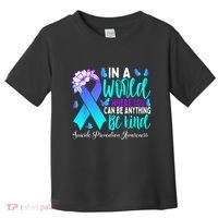 Be Kind Teal Purple Ribbon Suicide Prevention Awareness Toddler T-Shirt thumb 0