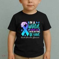 Be Kind Teal Purple Ribbon Suicide Prevention Awareness Toddler T-Shirt thumb 2