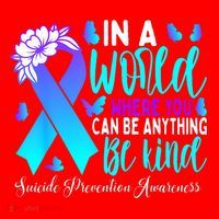 Be Kind Teal Purple Ribbon Suicide Prevention Awareness Santa Hat thumb 1