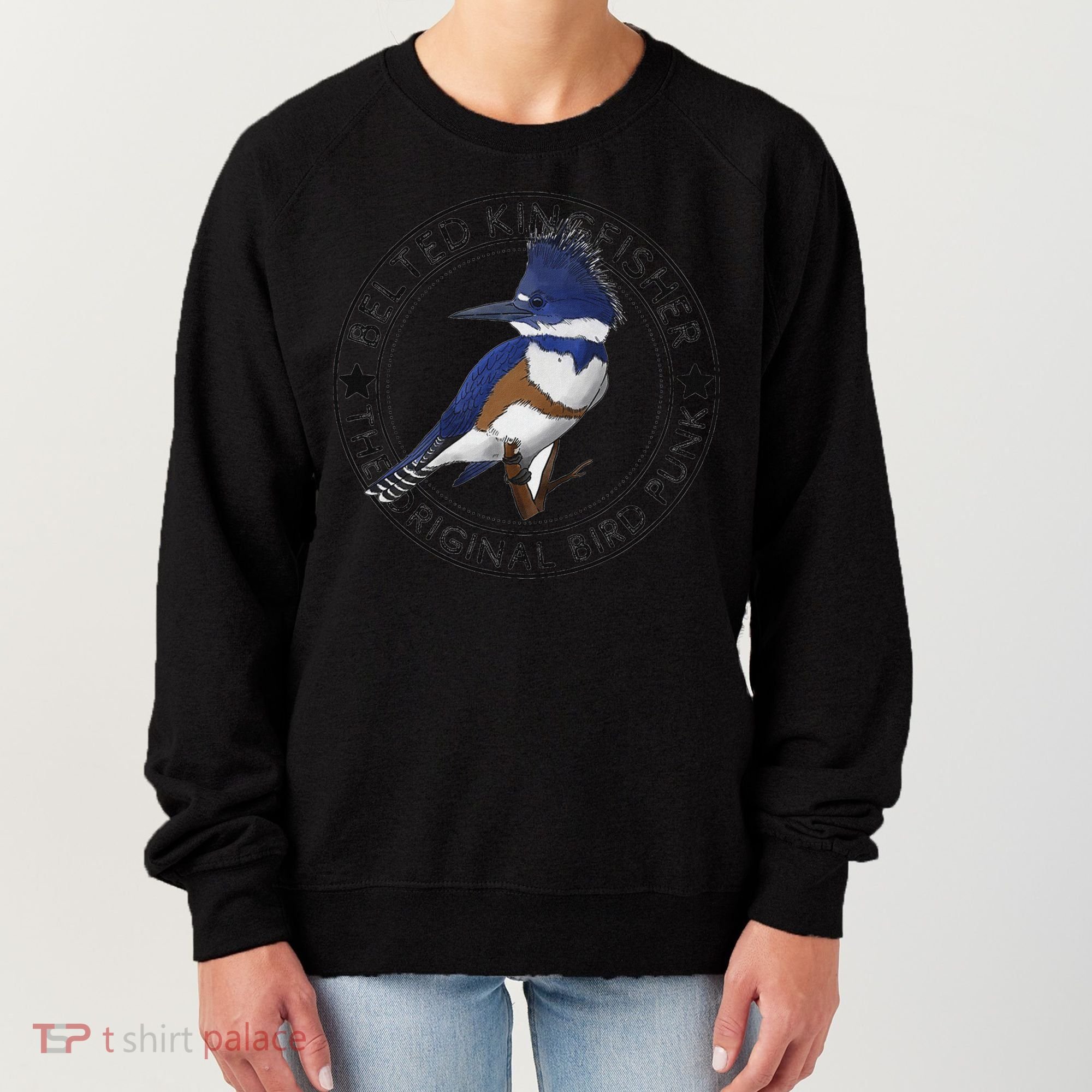 Belted Kingfisher The Original Bird Punk Women's Sweatshirt