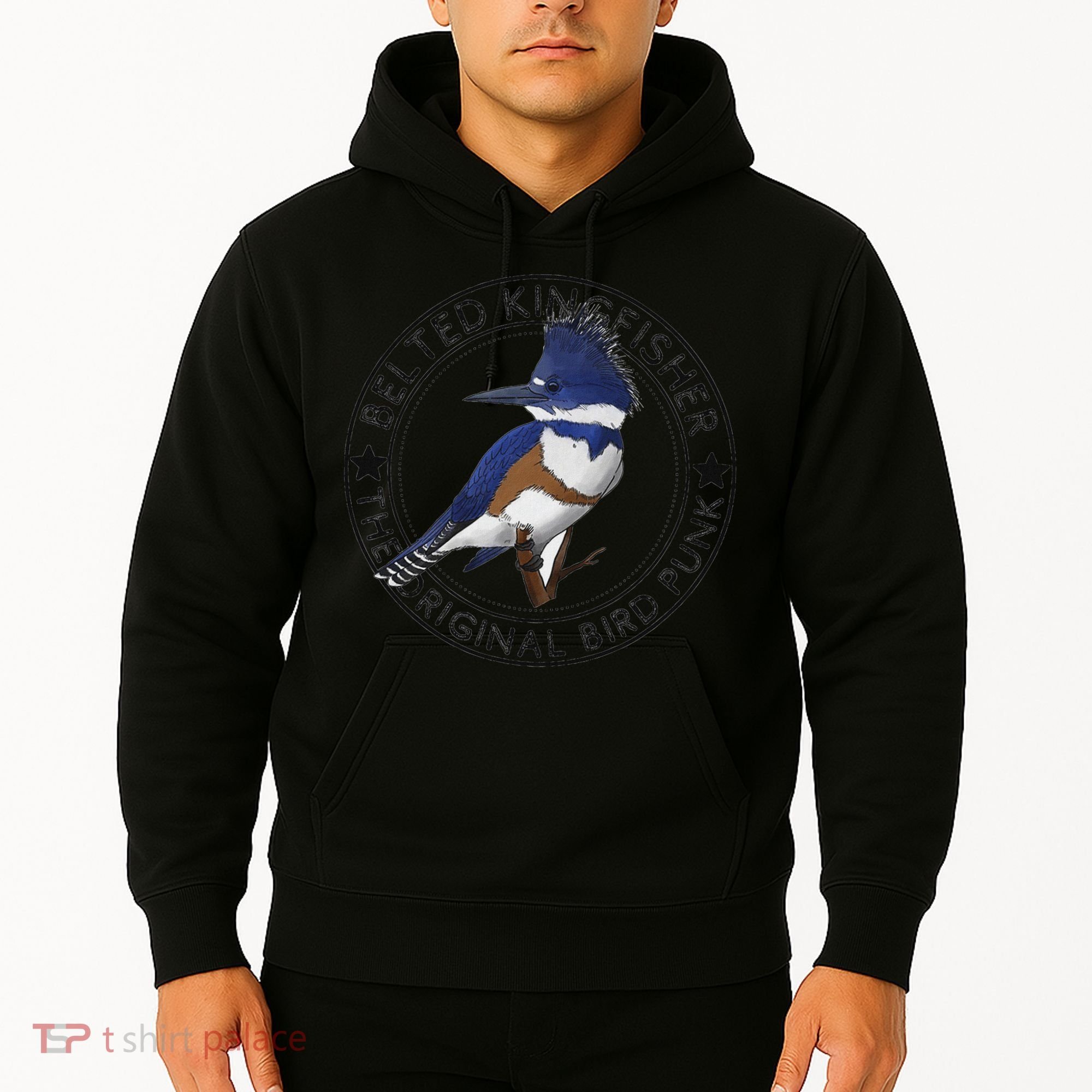 Belted Kingfisher The Original Bird Punk Hoodie
