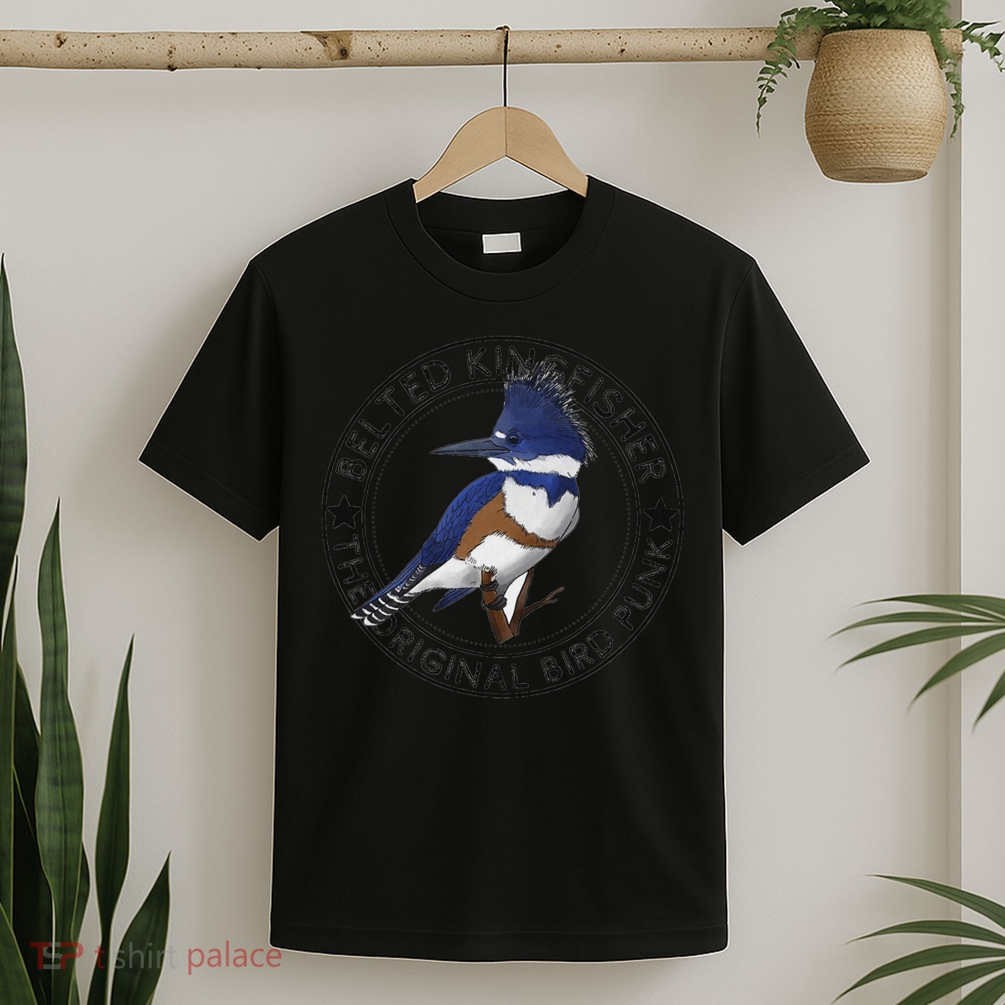 Belted Kingfisher The Original Bird Punk T-Shirt