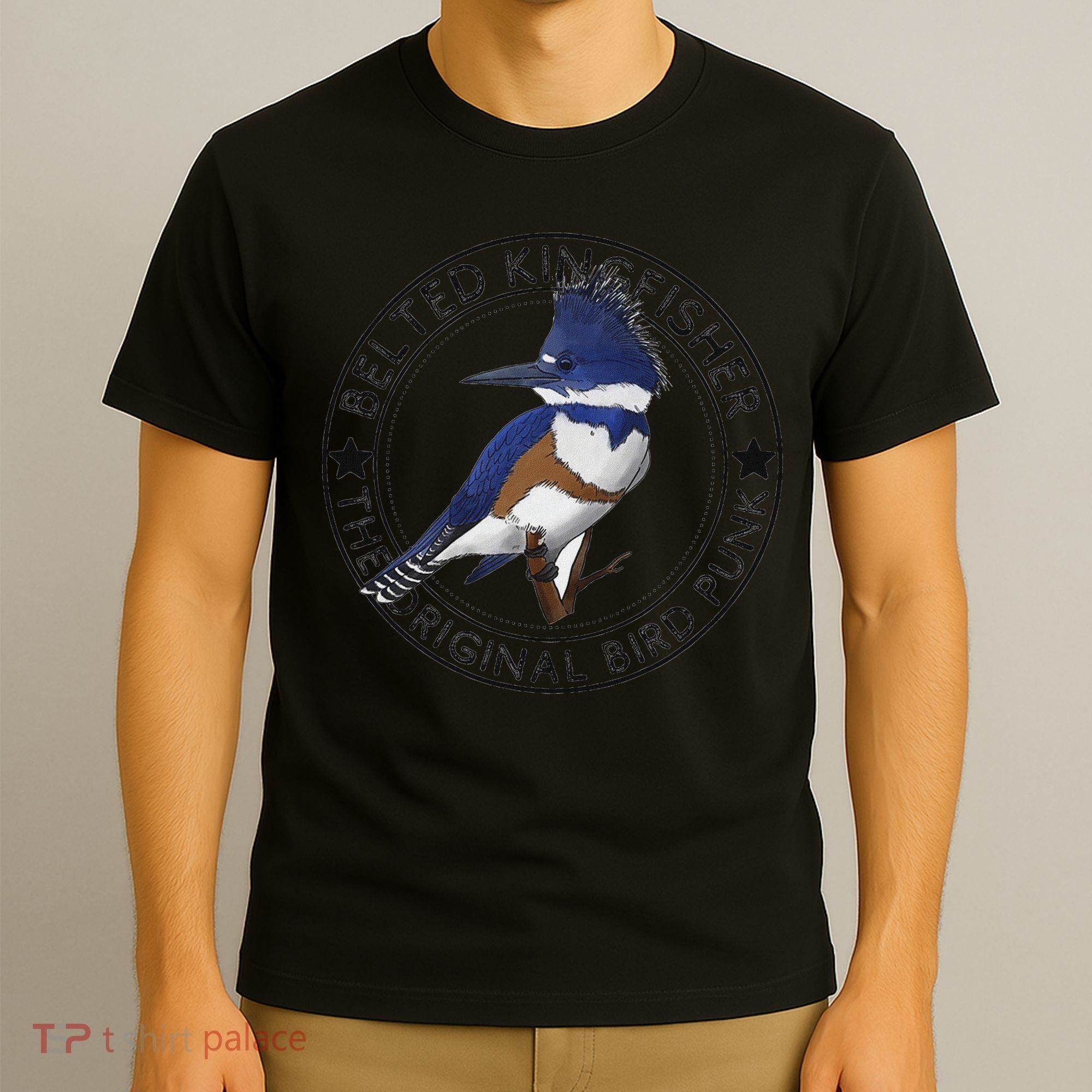 Belted Kingfisher The Original Bird Punk T-Shirt