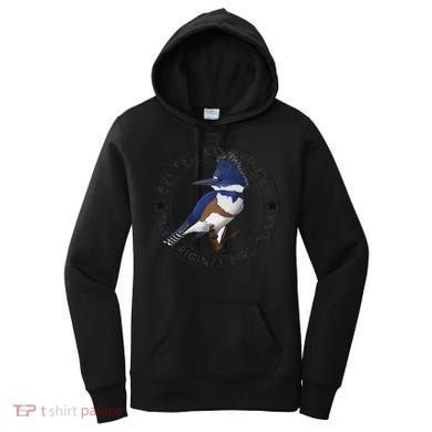 Belted Kingfisher The Original Bird Punk Women's Hoodie