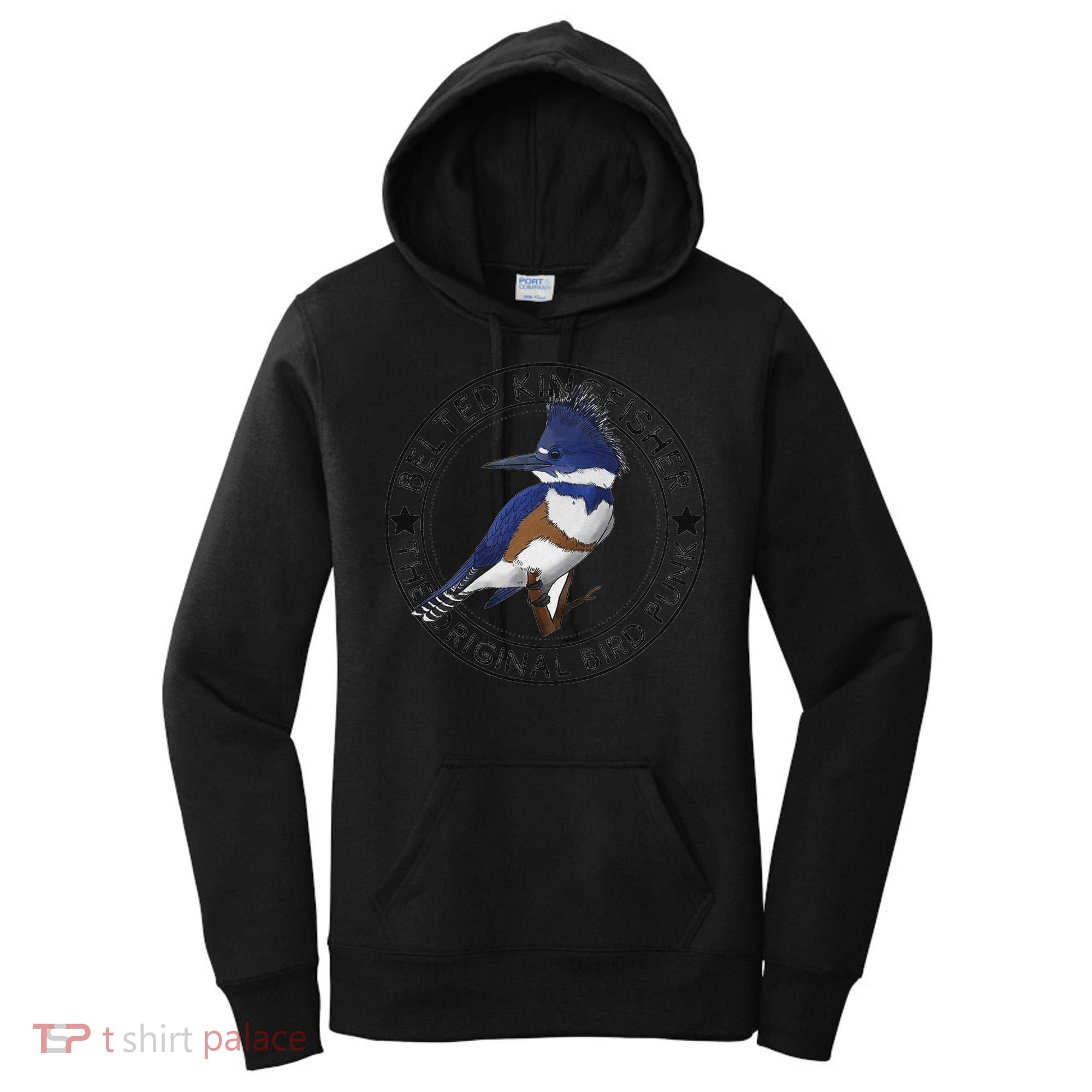 Belted Kingfisher The Original Bird Punk Women's Hoodie