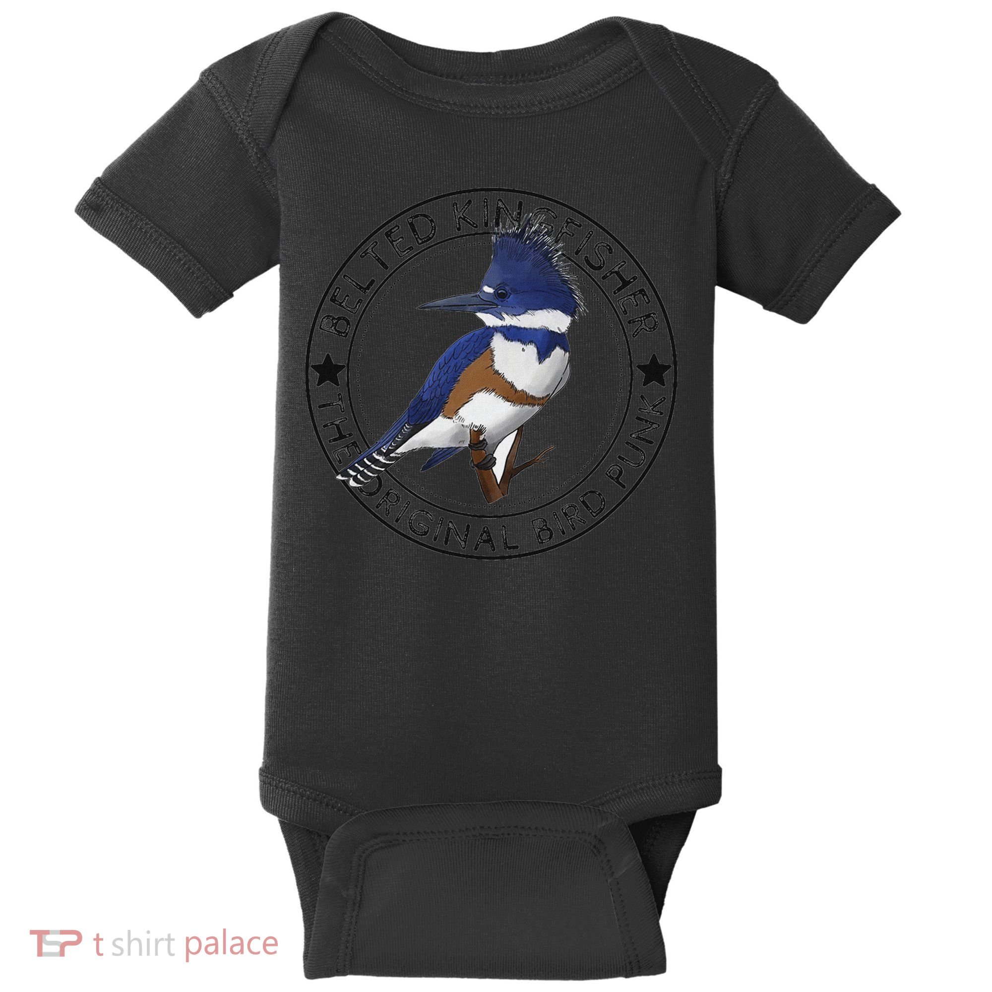 Belted Kingfisher The Original Bird Punk Baby Bodysuit