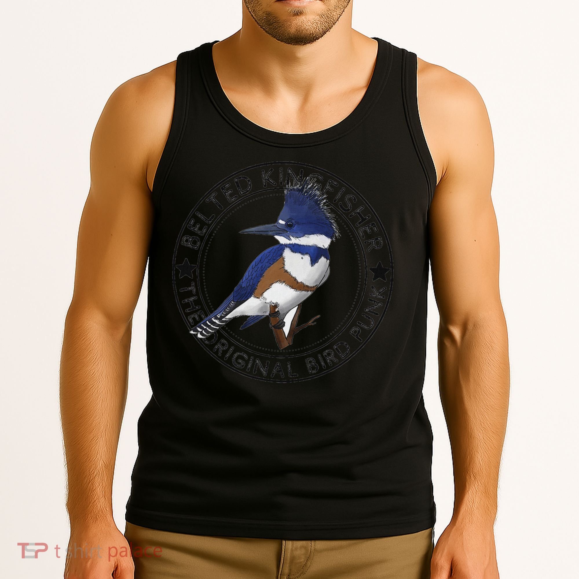Belted Kingfisher The Original Bird Punk Tank Top