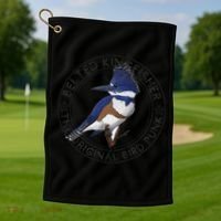 Belted Kingfisher The Original Bird Punk Golf Towel thumb 1