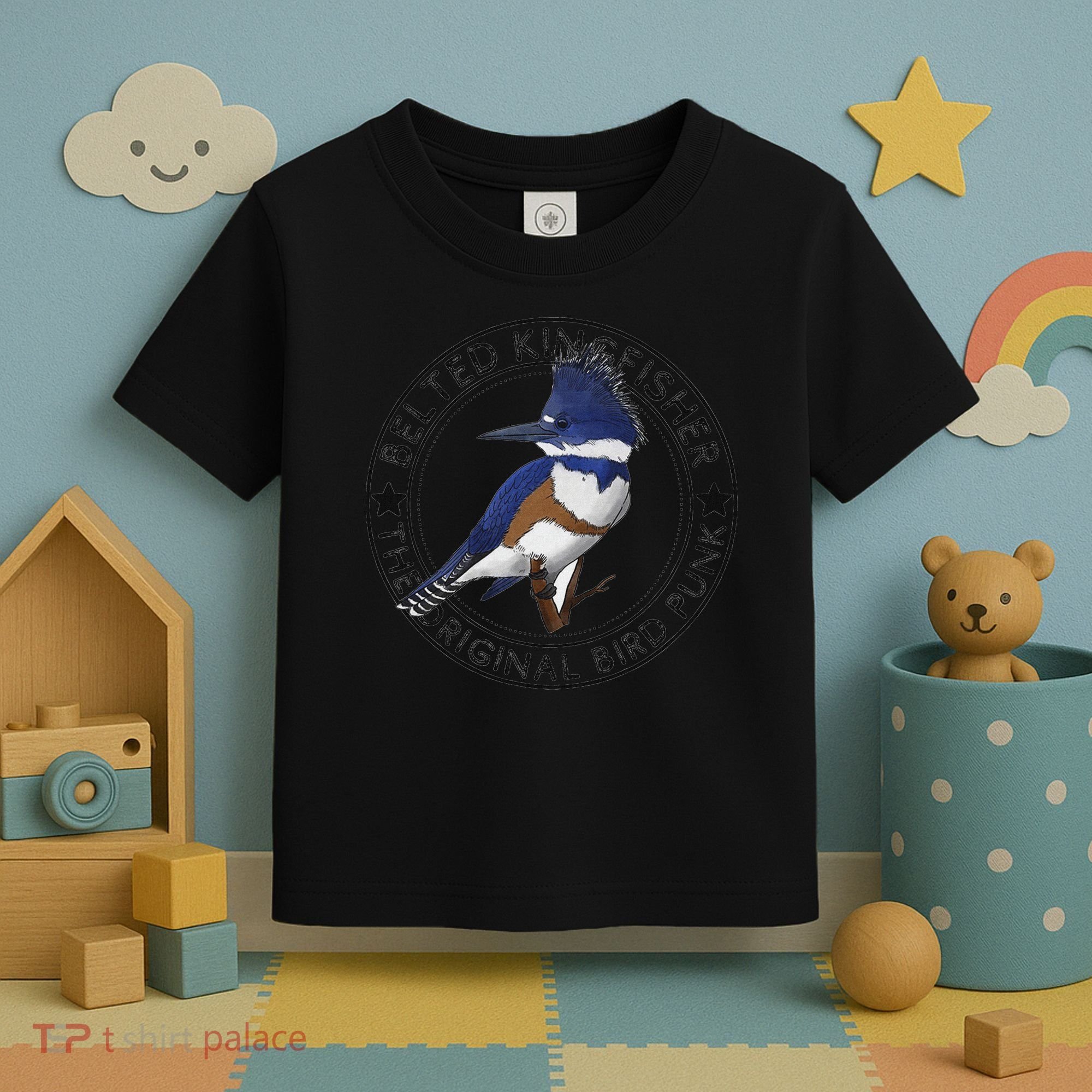 Belted Kingfisher The Original Bird Punk Toddler T-Shirt