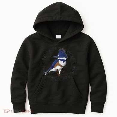 Belted Kingfisher The Original Bird Punk Kids Hoodie