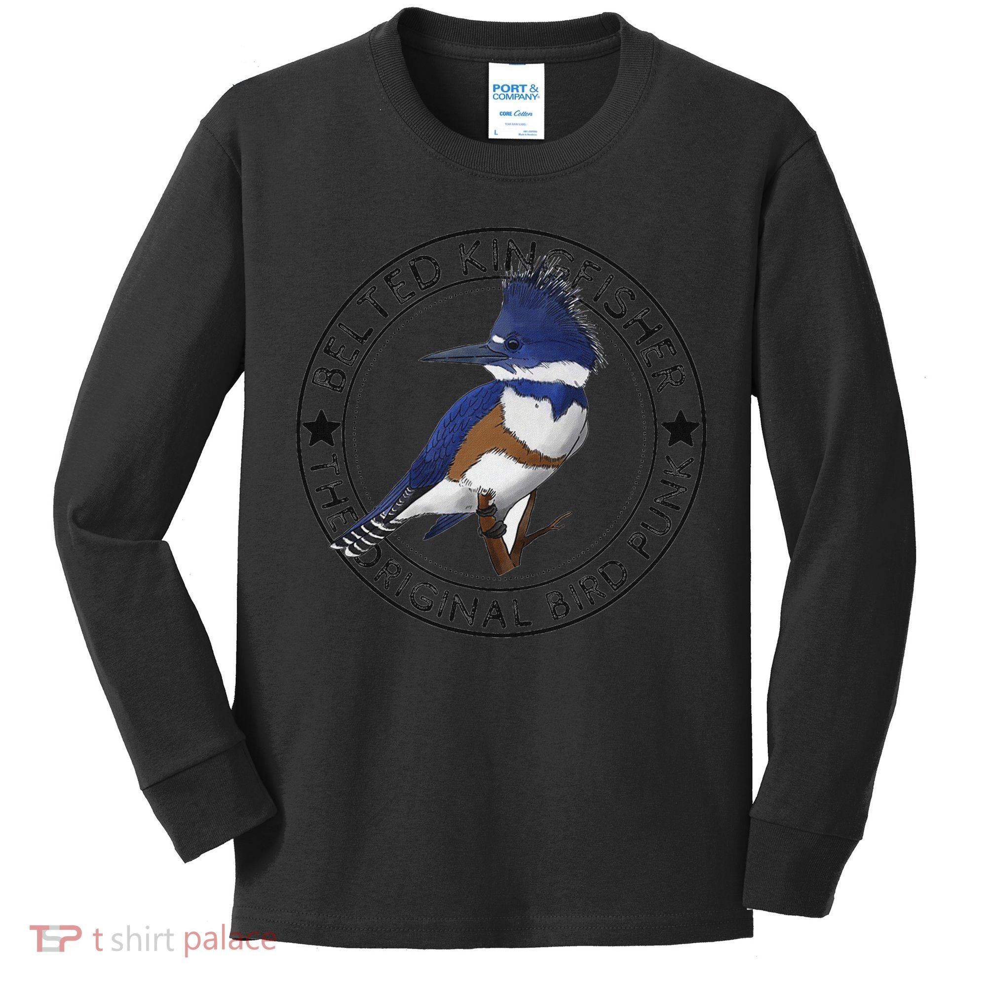 Belted Kingfisher The Original Bird Punk Kids Long Sleeve Shirt