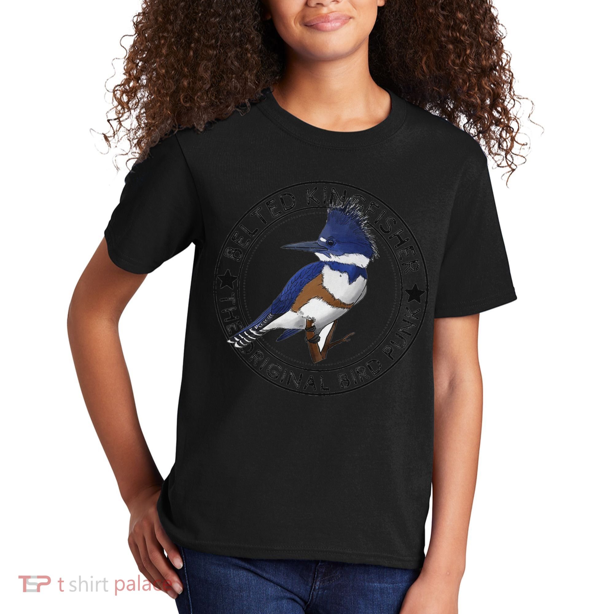 Belted Kingfisher The Original Bird Punk Kids T-Shirt