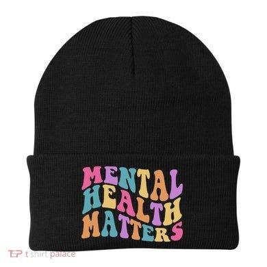 Be Kind To Your Kind Mental Health Matters Back & Front Beanie back