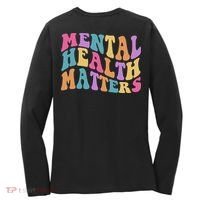 Be Kind To Your Kind Mental Health Matters Back & Front Women's Long Sleeve Shirt thumb 1