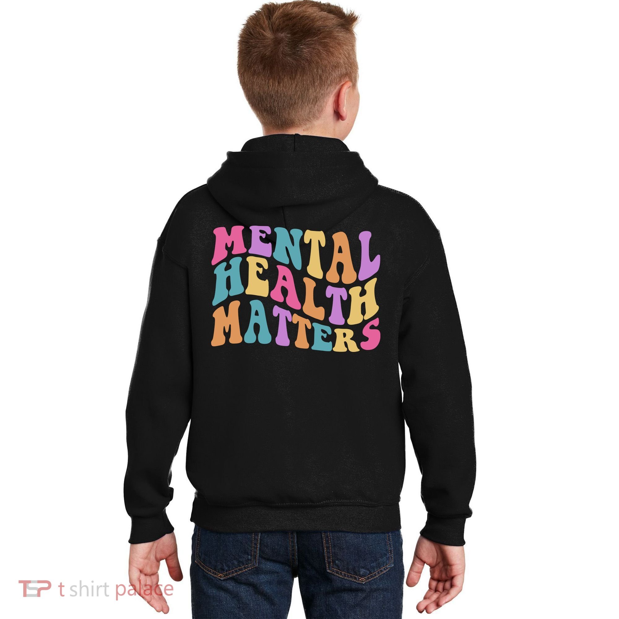 Be Kind To Your Kind Mental Health Matters Back & Front Kids Hoodie