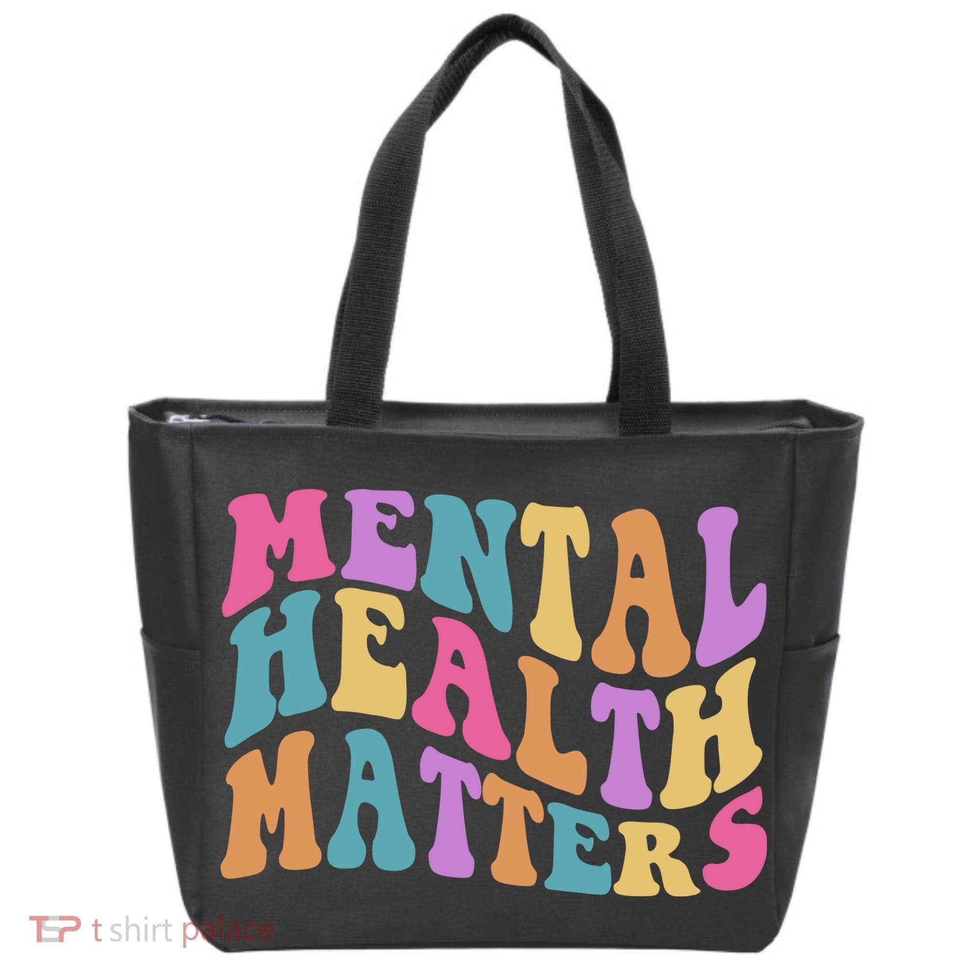 Be Kind To Your Kind Mental Health Matters Back & Front Tote Bag