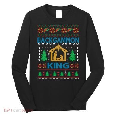 Backgammon King Ugly Christmas Long Sleeve Shirt