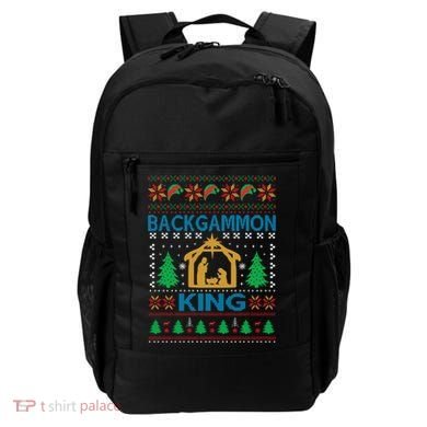 Backgammon King Ugly Christmas Backpack