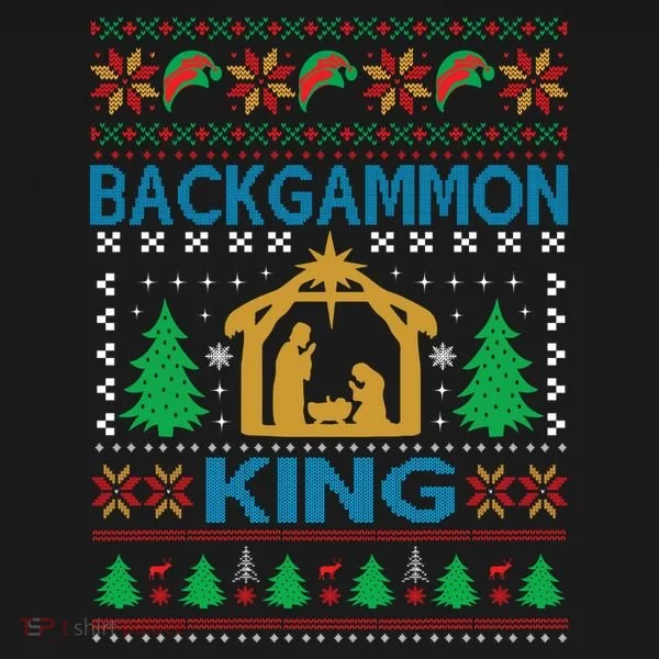 Backgammon King Ugly Christmas Bucket Hat