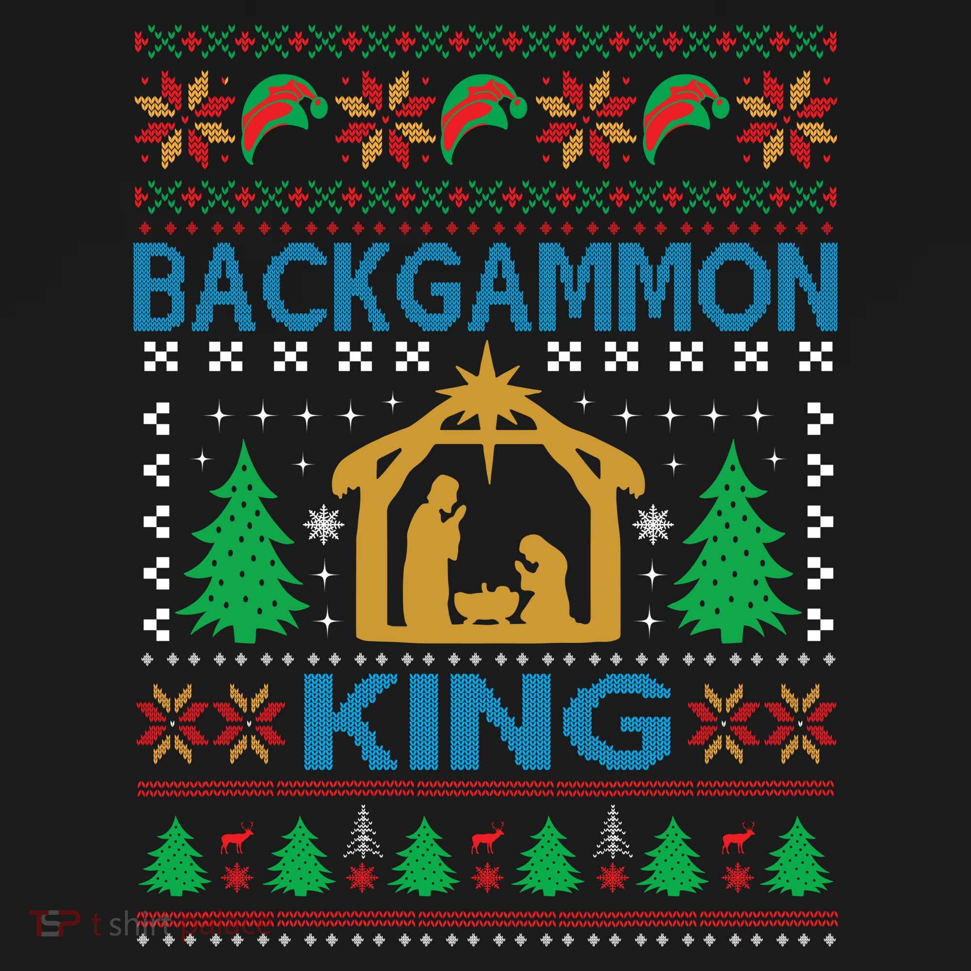 Backgammon King Ugly Christmas Pajama Set