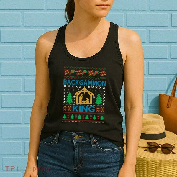 Backgammon King Ugly Christmas Women's Tank Top