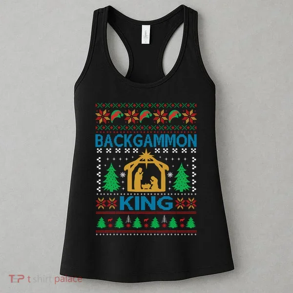 Backgammon King Ugly Christmas Women's Tank Top