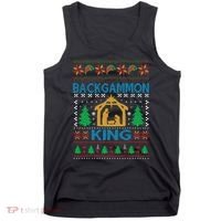 Backgammon King Ugly Christmas Tank Top thumb 0