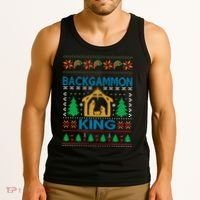 Backgammon King Ugly Christmas Tank Top thumb 3