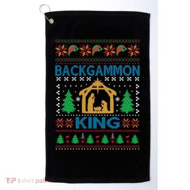 Backgammon King Ugly Christmas Golf Towel