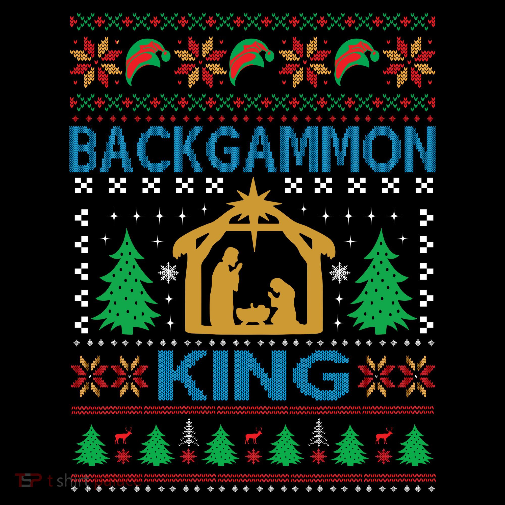 Backgammon King Ugly Christmas Visor